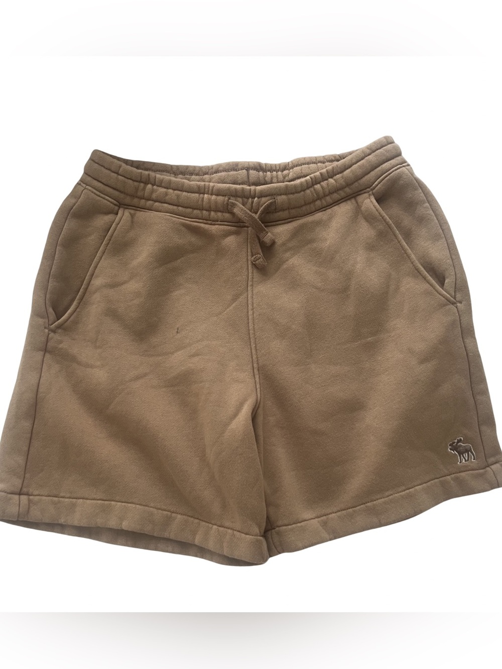 abercrombie kids 11/12 Tan Fleece Drawstring Athletic Shorts